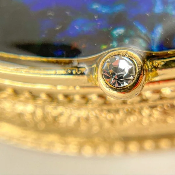 Starry Night by Vincent Van Gogh RARE Small Enamel Trinket Box with Crystal - Picture 3 of 11